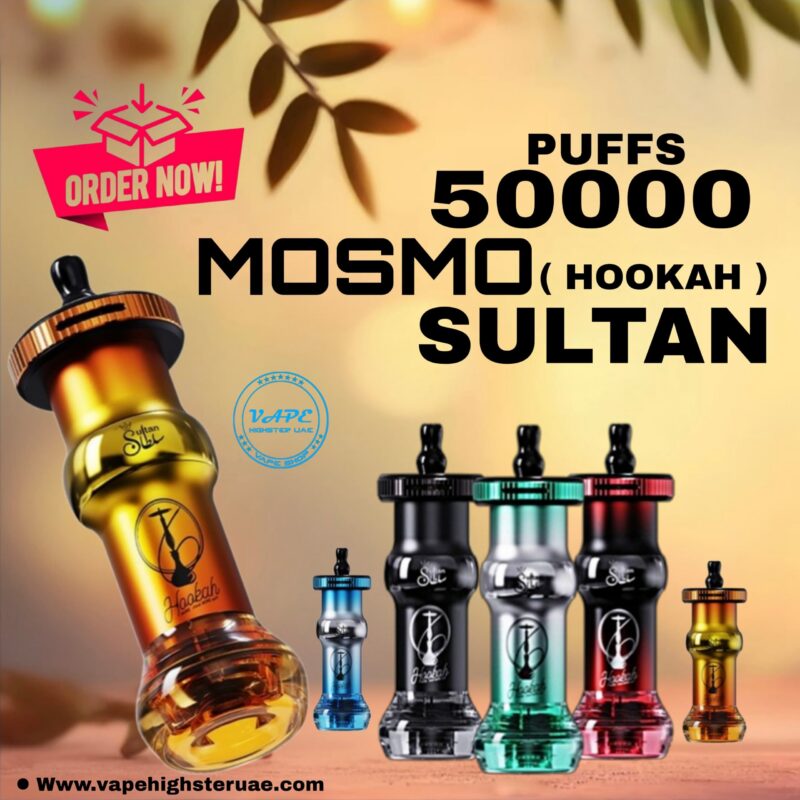 Mosmo Sultan 50K Puffs Hookah: Premium Rechargeable DTL Shisha Vape | 0.3% Nicotine