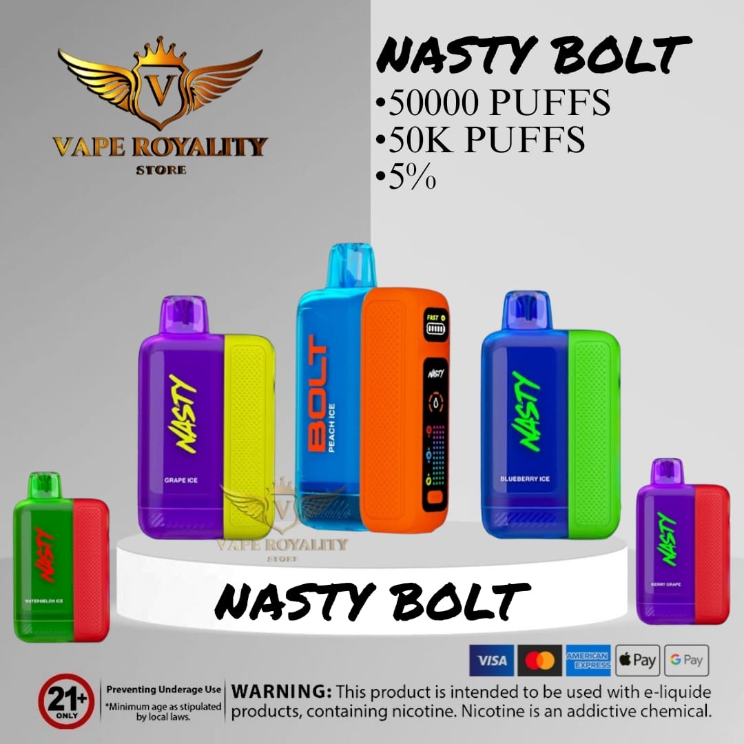 Best Nasty Bolt 50000 Puffs 5% Disposable Vape Nasty Bolt Hyperbeast 50000 puffs