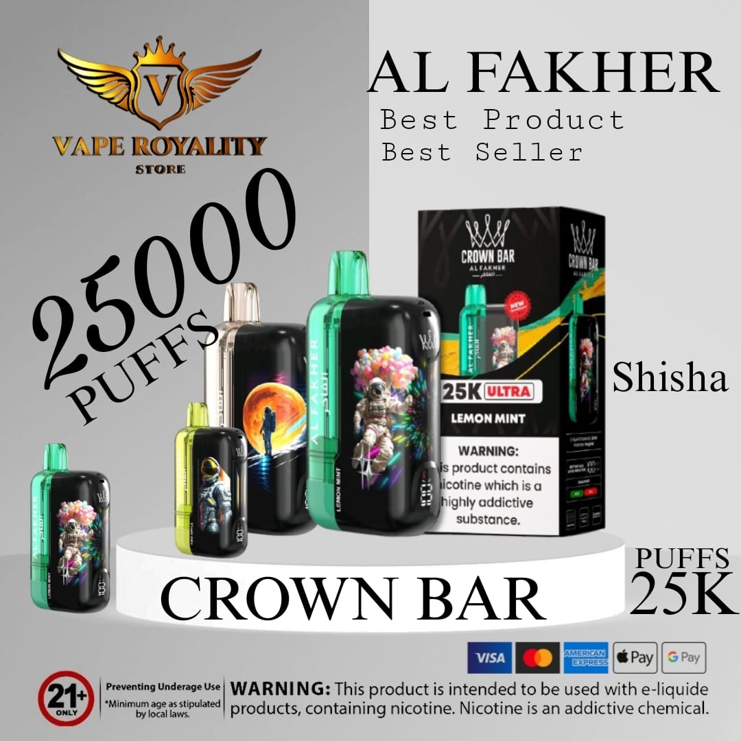 Best Al Fakher Crown Bar 25000 Puffs Shisha Al Fakher Ultra 25000 Puffs
