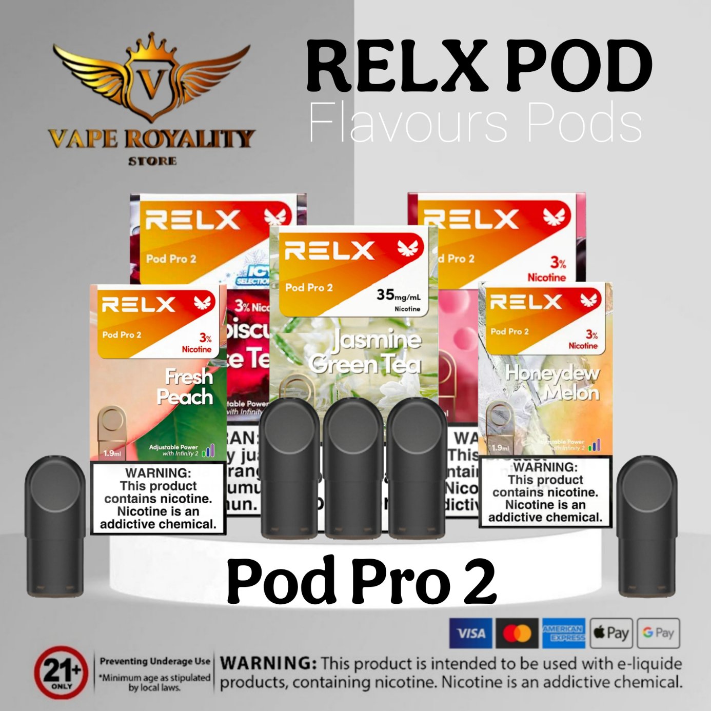Relx Pod Pro 2 Pods 3% Nicotine 1 Relx Pod Pro 2