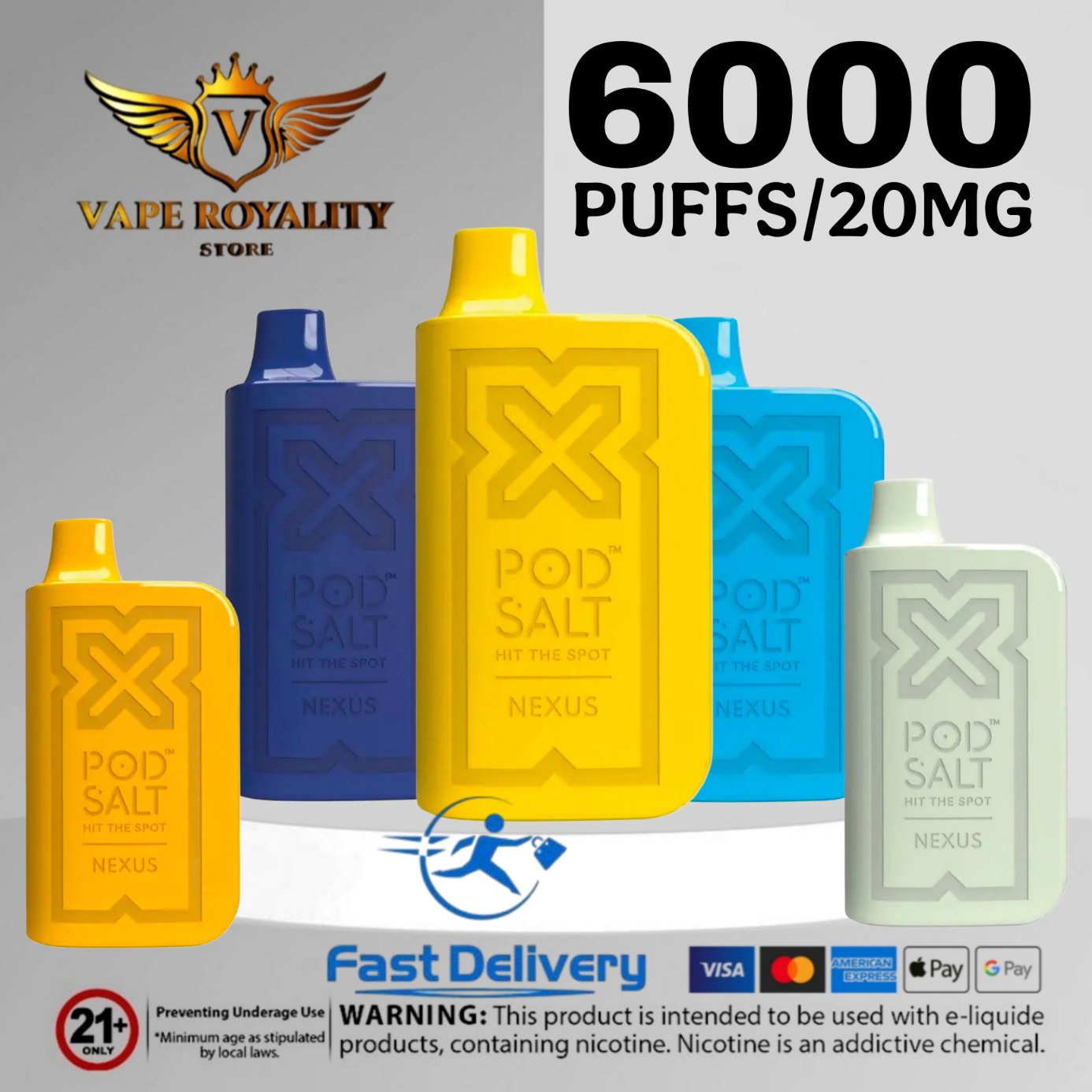 Podsalt Nexus 6000 Puffs 20mg Disposable Vape 2 Pod Salt Nexus 6000 Puffs