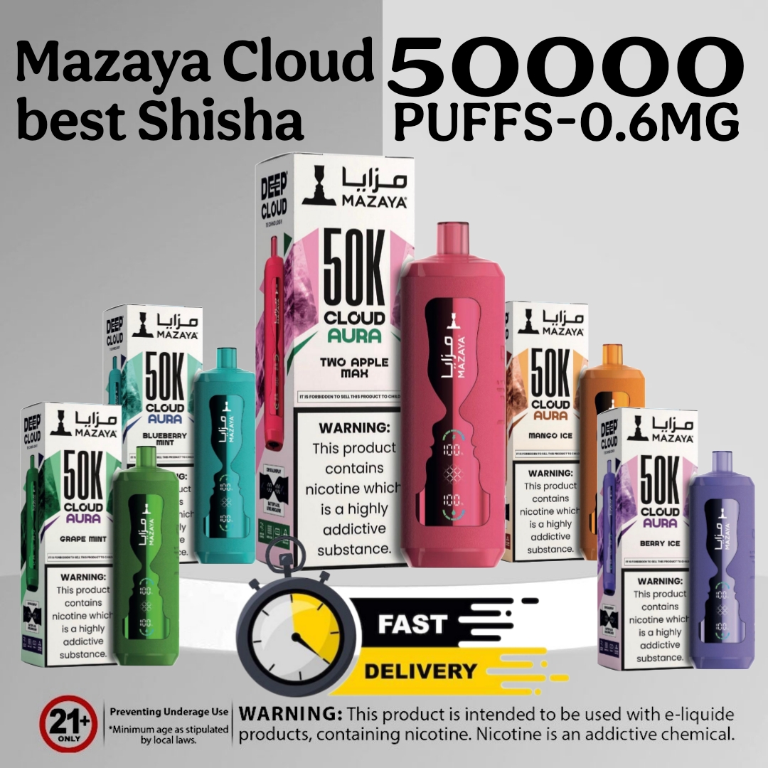 Mazaya Cloud Aura 50000 Puffs Shisha 0.6mg 2 Mazaya Cloud Aura 50000 Puffs Disposable Vape in UAE - Image 1